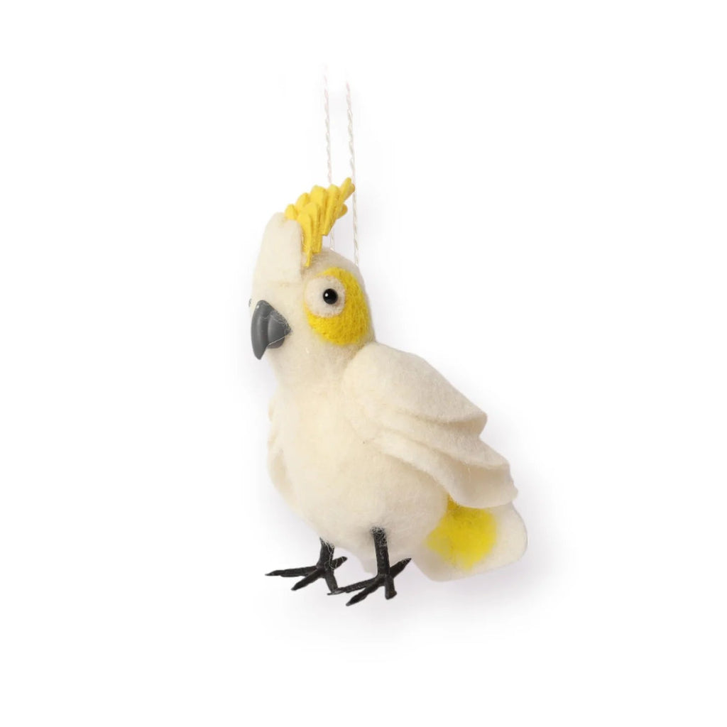 Buy 3D Bauble Felt Cockatoo by La La Land - at White Doors & Co