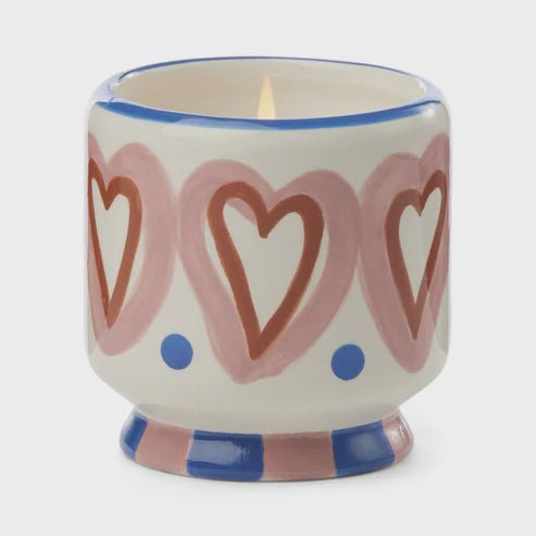 Buy A Dopo 8 oz Handpainted "Hearts" Ceramic - Rosewood Vanilla by Paddywax - at White Doors & Co