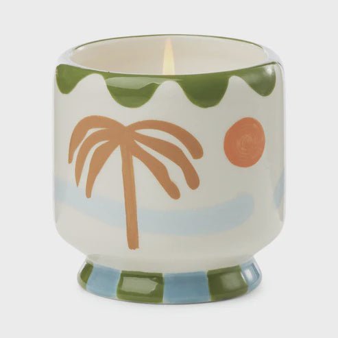 Buy A Dopo 8 oz Handpainted "Palm Tree" Ceramic - Lush Palms by Paddywax - at White Doors & Co