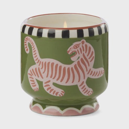 Buy A Dopo 8 oz Handpainted "Tiger" Ceramic - Black Cedar & Fig by Paddywax - at White Doors & Co