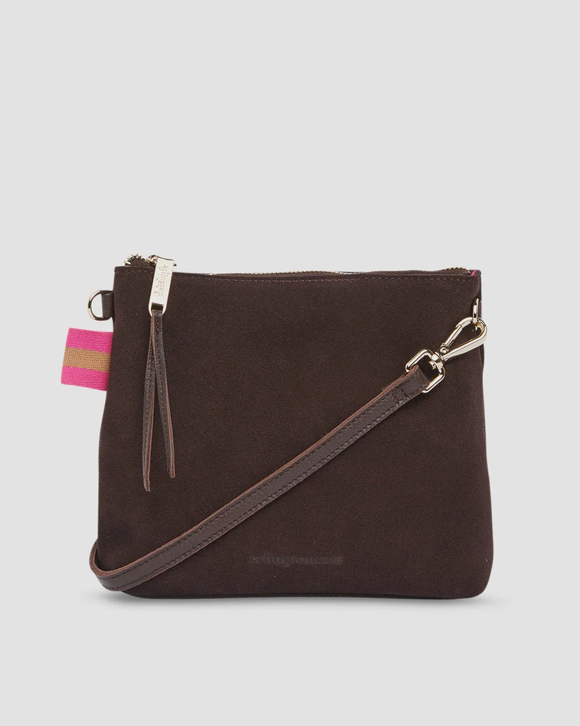 Buy Alexis Crossbody - Chocolate Suede by Arlington Milne - at White Doors & Co