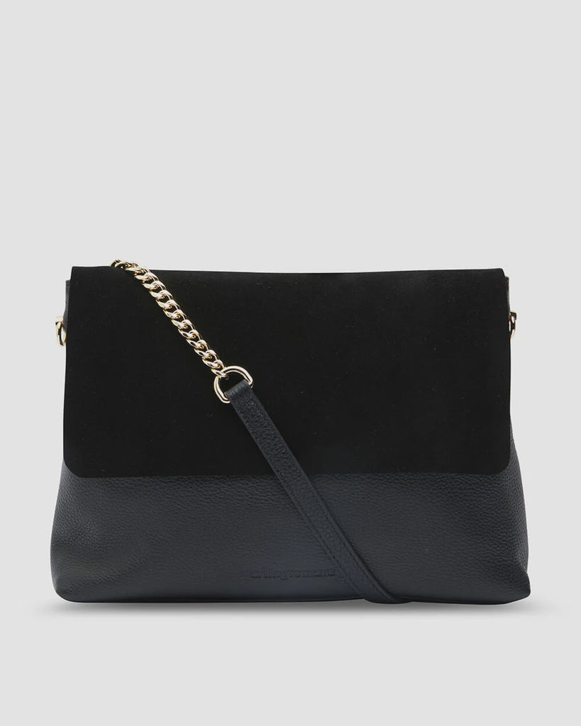 Buy Amber Bag - Black Suede Pebble by Arlington Milne - at White Doors & Co