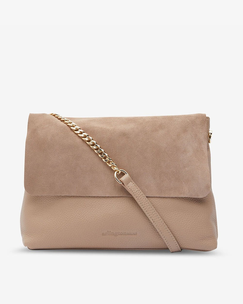 Buy Amber Bag - Fawn Suede/Pebble by Arlington Milne - at White Doors & Co