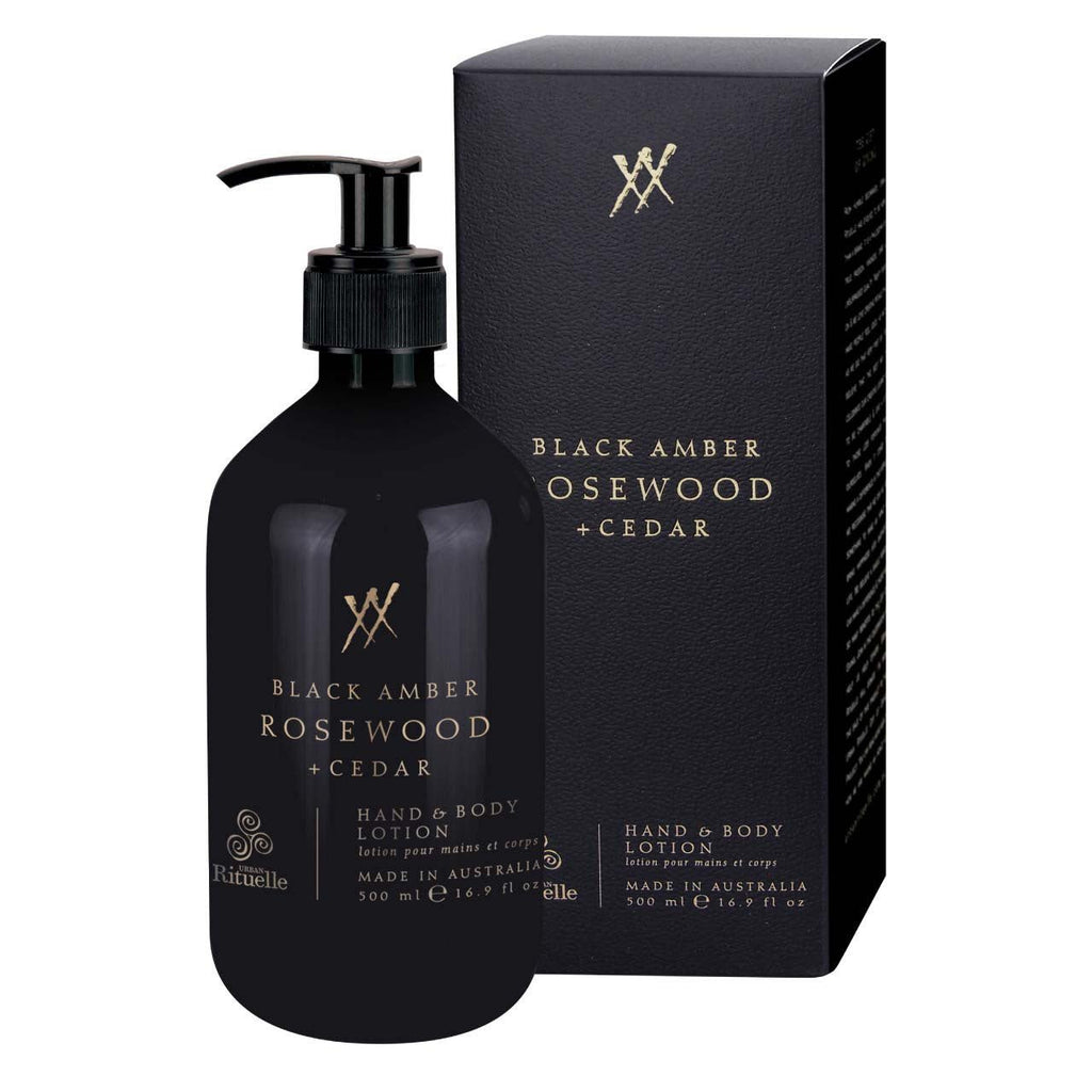 Buy Black Amber, Rosewood & Cedar Hand & Body Lotion by Urban Rituelle - at White Doors & Co