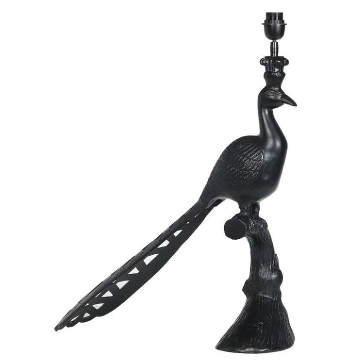 Buy Black Feathered Peacock Lamp by Ruby Star Traders - at White Doors & Co