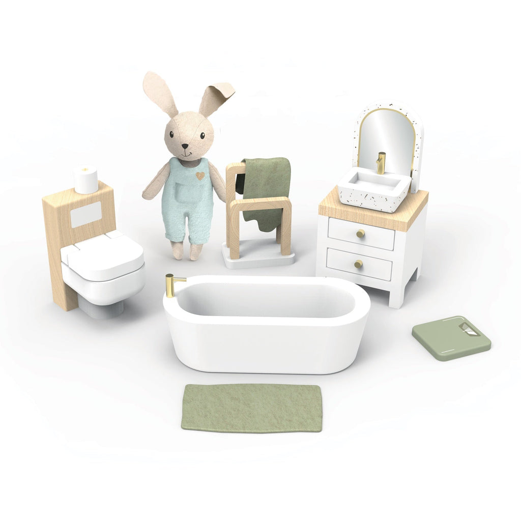 Buy Doll House Bathroom + 1 Character by Speedy Monkey - at White Doors & Co