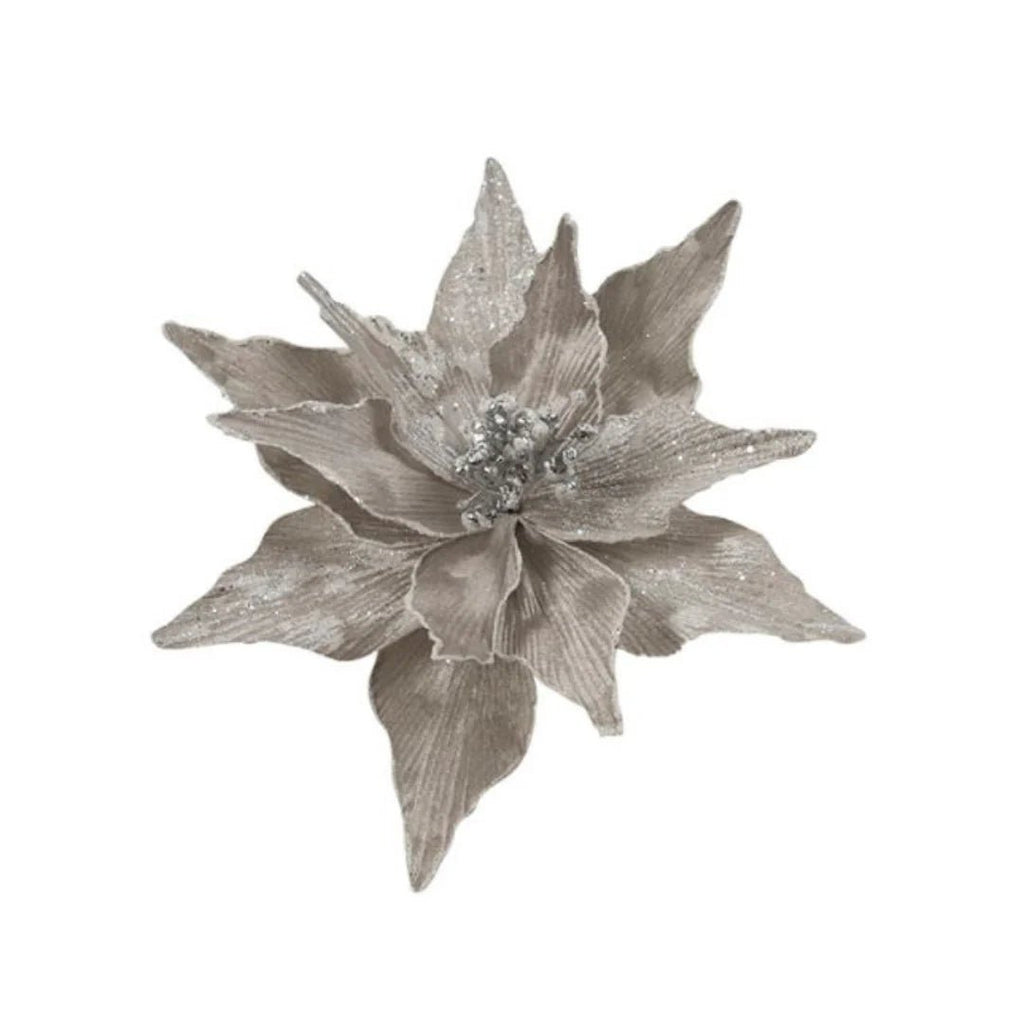 Buy Fabric Clip Poinsettia - Silver by Swing - at White Doors & Co