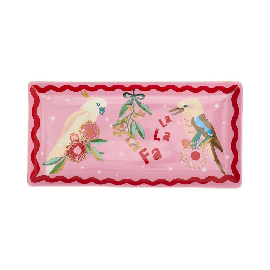 Buy Festive Birds Plate - Rectangle by Annabel Trends - at White Doors & Co