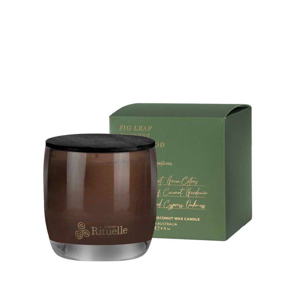 Buy Fig Leaf, Cypress, Cedarwood, Moss Scented Soy Candle 140 gm by Urban Rituelle - at White Doors & Co