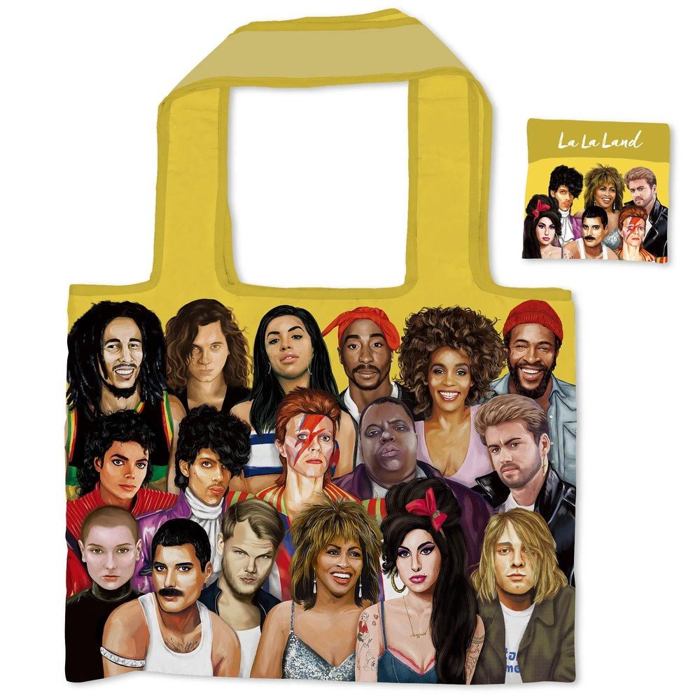 Buy Foldable Shopper Bag Tribute Artists Music Edition by La La Land - at White Doors & Co