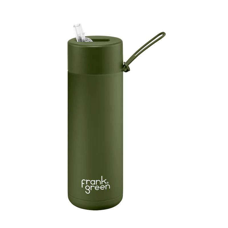 Buy Frank Green 595ml Ceramic Reusable Bottle Khaki by Frank Green - at White Doors & Co