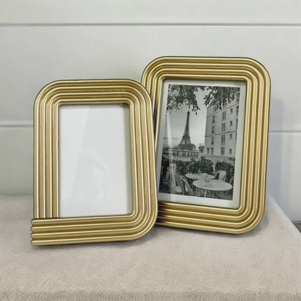 Buy GOLD RIDGED ART DECO FRAME 4x6 by Flair - at White Doors & Co