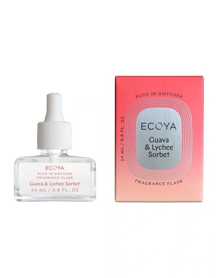 Buy Guava And Lychee Sorbet Plug - In Diffuser Fragrance Flask by Ecoya - at White Doors & Co