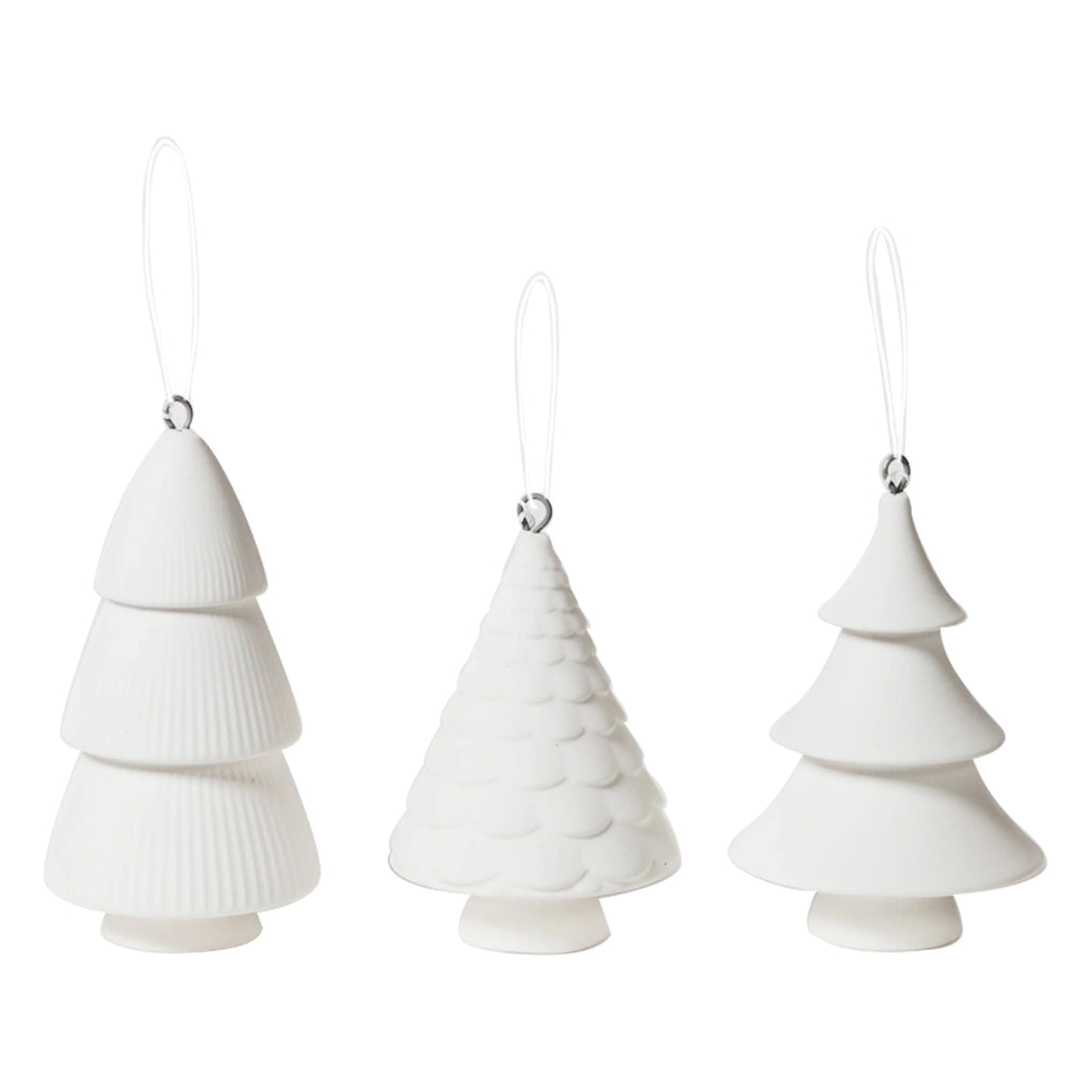 Buy Hanging Christmas Tree Ornaments - Set of 3 White by Robert Gordon - at White Doors & Co