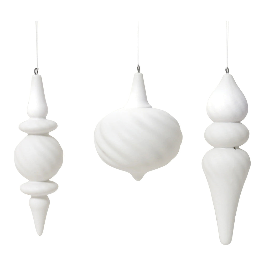 Buy Hanging Fluted Bauble Ornaments - Set of 3 White by Robert Gordon - at White Doors & Co