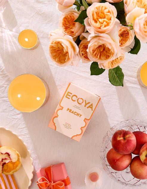 Buy Holiday: Peachy Goldie Candle by Ecoya - at White Doors & Co