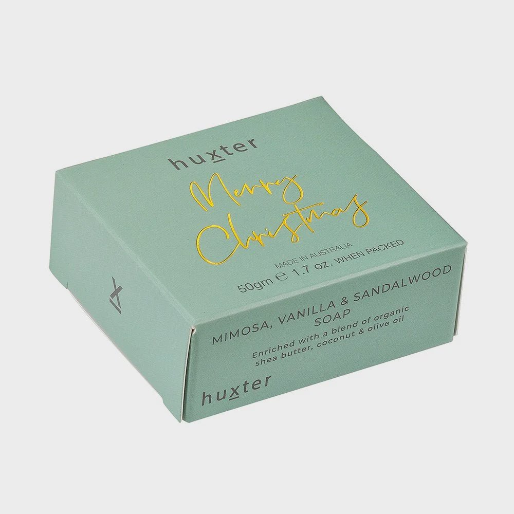 Buy Mini Boxed Guest Soap - Pale Green - Mimosa, Vanilla & S/Wood by Huxter - at White Doors & Co