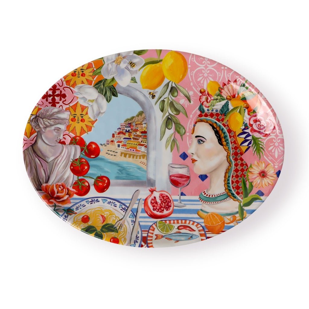 Buy Oval Dish Italian Summer by La La Land - at White Doors & Co