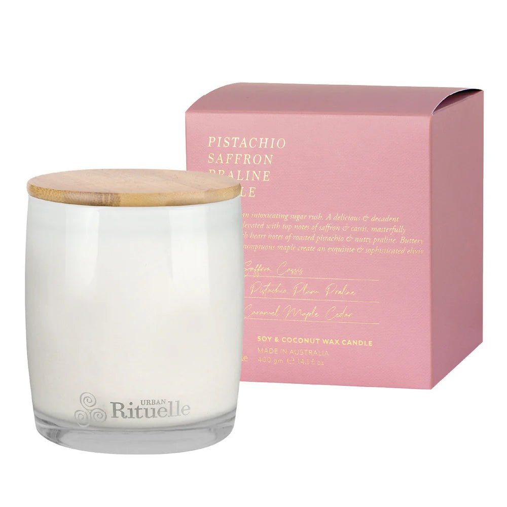 Buy Pistachio, Saffron, Praline, Maple Candle (400g) by Urban Rituelle - at White Doors & Co