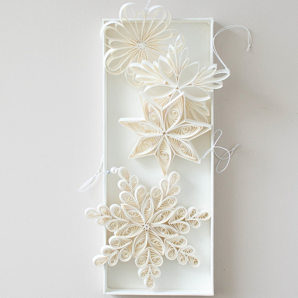 Buy Quilling Star Trio - Off - White H10cm 3pcs Set by Nordic Rooms - at White Doors & Co