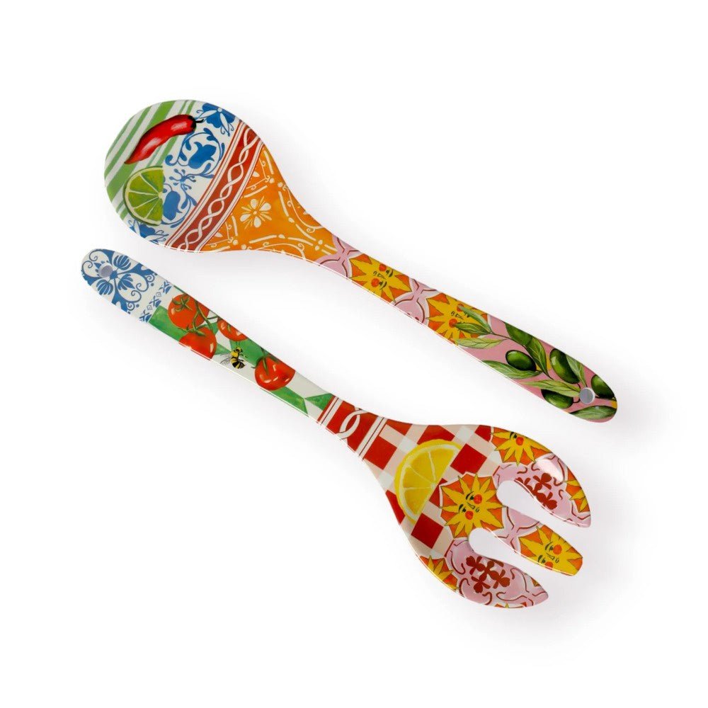 Buy Salad Servers Italian Summer by La La Land - at White Doors & Co