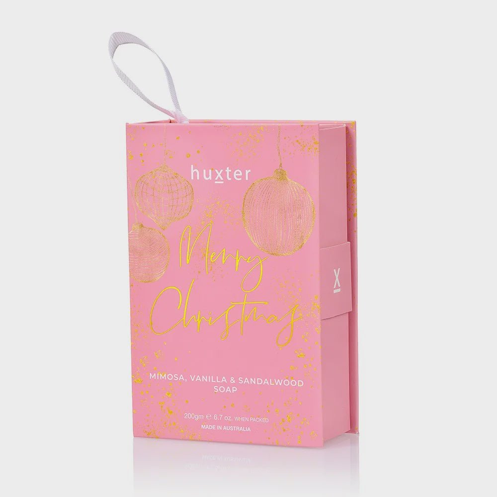 Buy Soap Book Hanging - Pink 'Merry Christmas' - Xmas Baubles by Huxter - at White Doors & Co