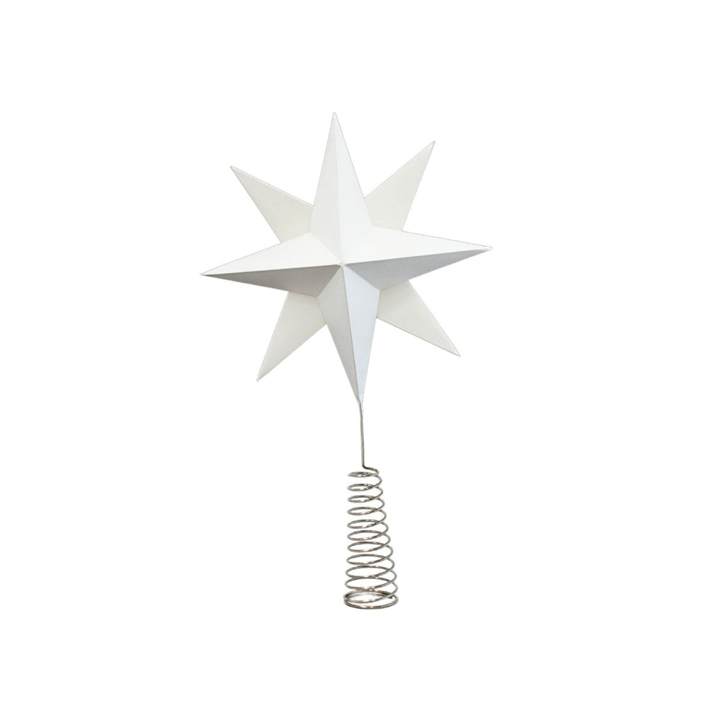 Buy Tree Topper 3D Star Off - White H40cm w Metal Coil by Nordic Rooms - at White Doors & Co