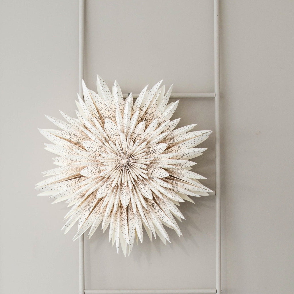 Buy Wall & Window Paper Snowflake Off - White w Gold Dots D65cm by Nordic Rooms - at White Doors & Co