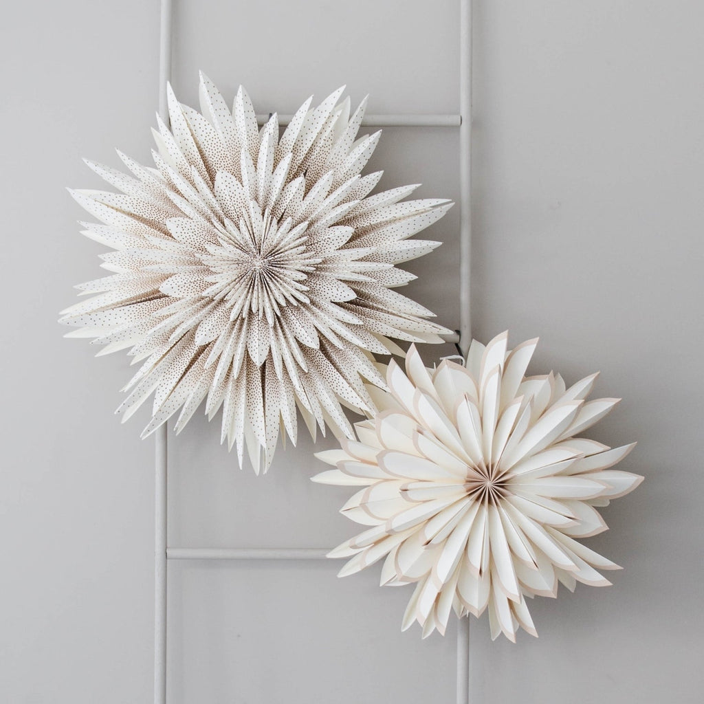 Buy Wall & Window Paper Snowflake Off - White w Gold Dots D65cm by Nordic Rooms - at White Doors & Co