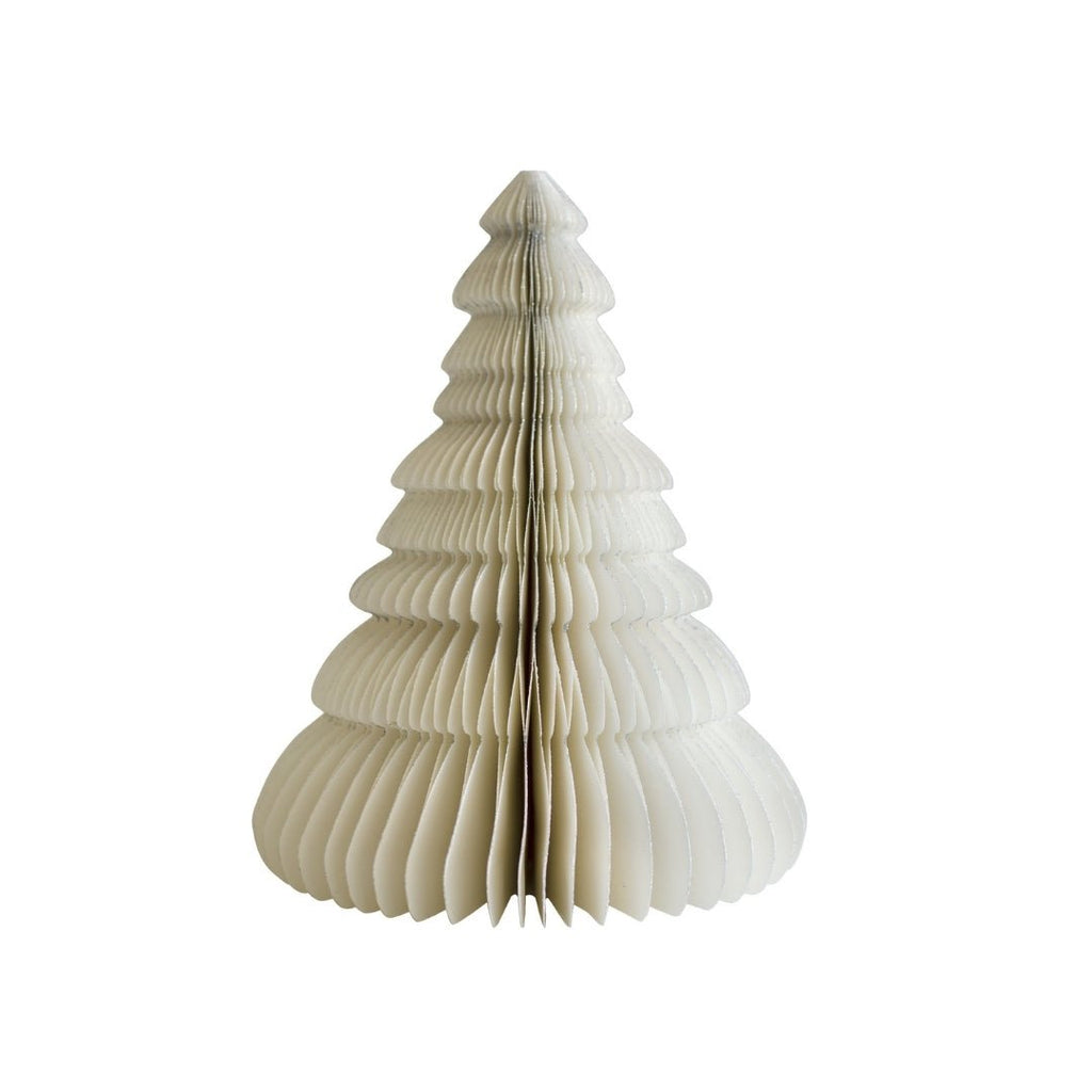 Buy Christmas Tree Standing Ornament Off-White with Silver Glitter Edges by Nordic Rooms - at White Doors & Co