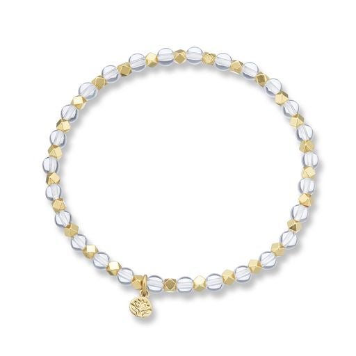 Buy Crystal quartz aura of gold gem bracelet by Palas - at White Doors & Co