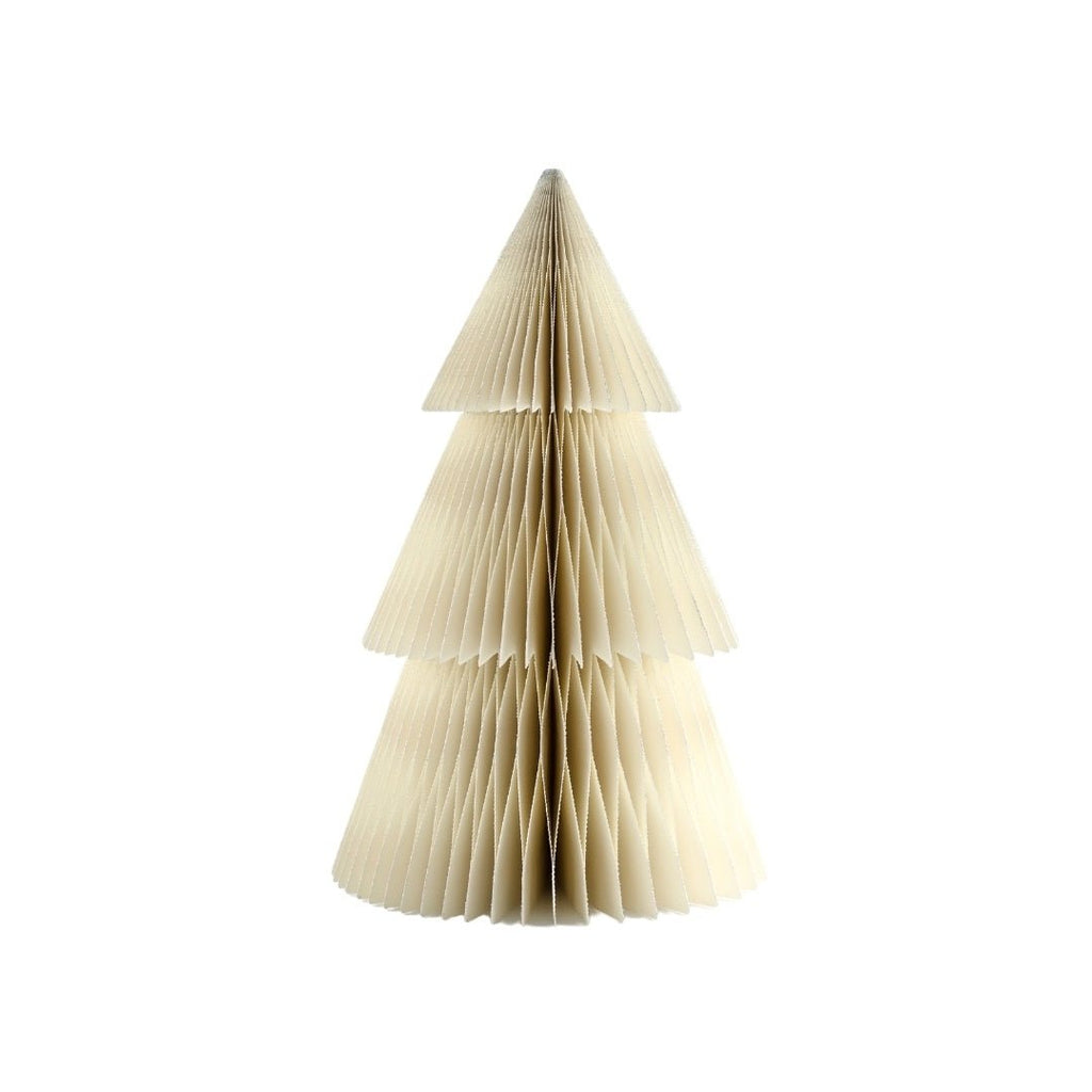 Buy Deluxe Christmas Tree Standing Ornament Off-White with Silver Glitter Edges 31cm by Nordic Rooms - at White Doors & Co