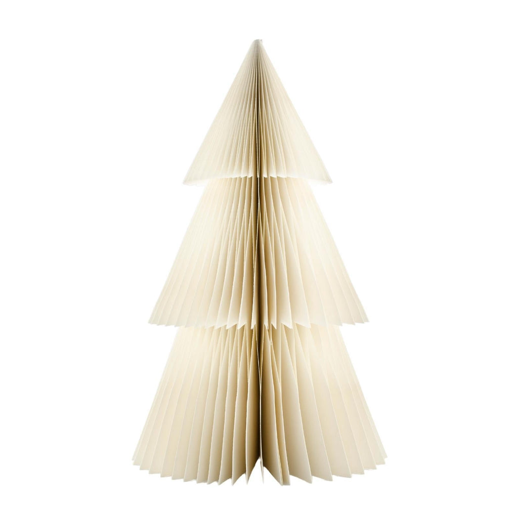 Buy Deluxe Christmas Tree Standing Ornament Off-White with Silver Glitter Edges 45cm by Nordic Rooms - at White Doors & Co