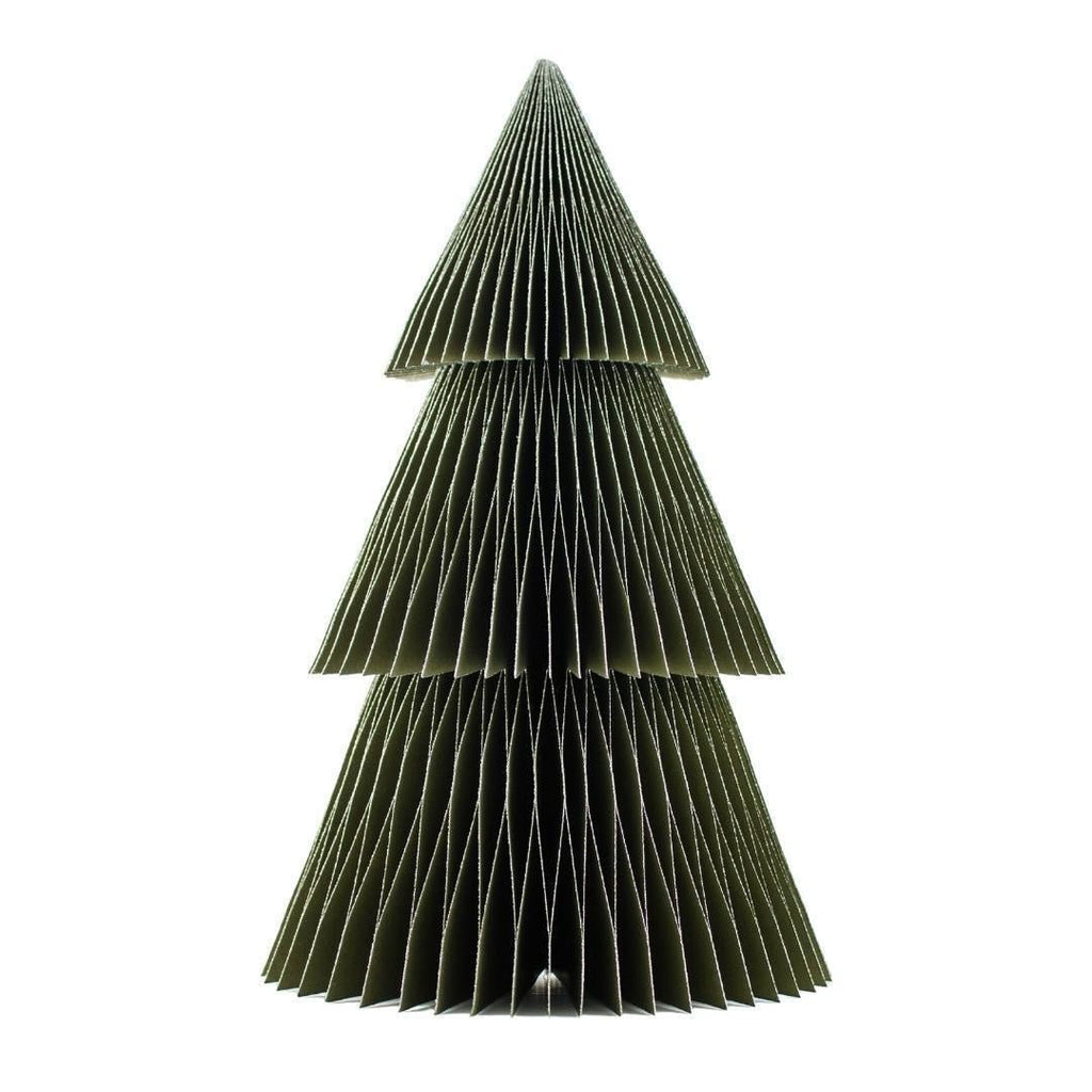 Buy Deluxe Tree Standing Ornament Olive Green with Silver Glitter Edge 45cm by Nordic Rooms - at White Doors & Co