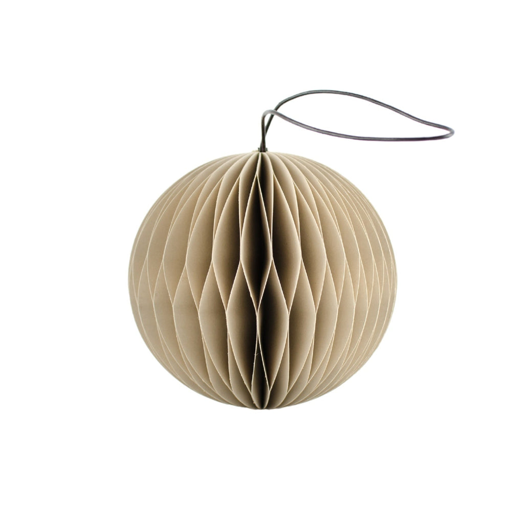 Buy Linen Paper Sphere Ornament H8.5cm by Nordic Rooms - at White Doors & Co