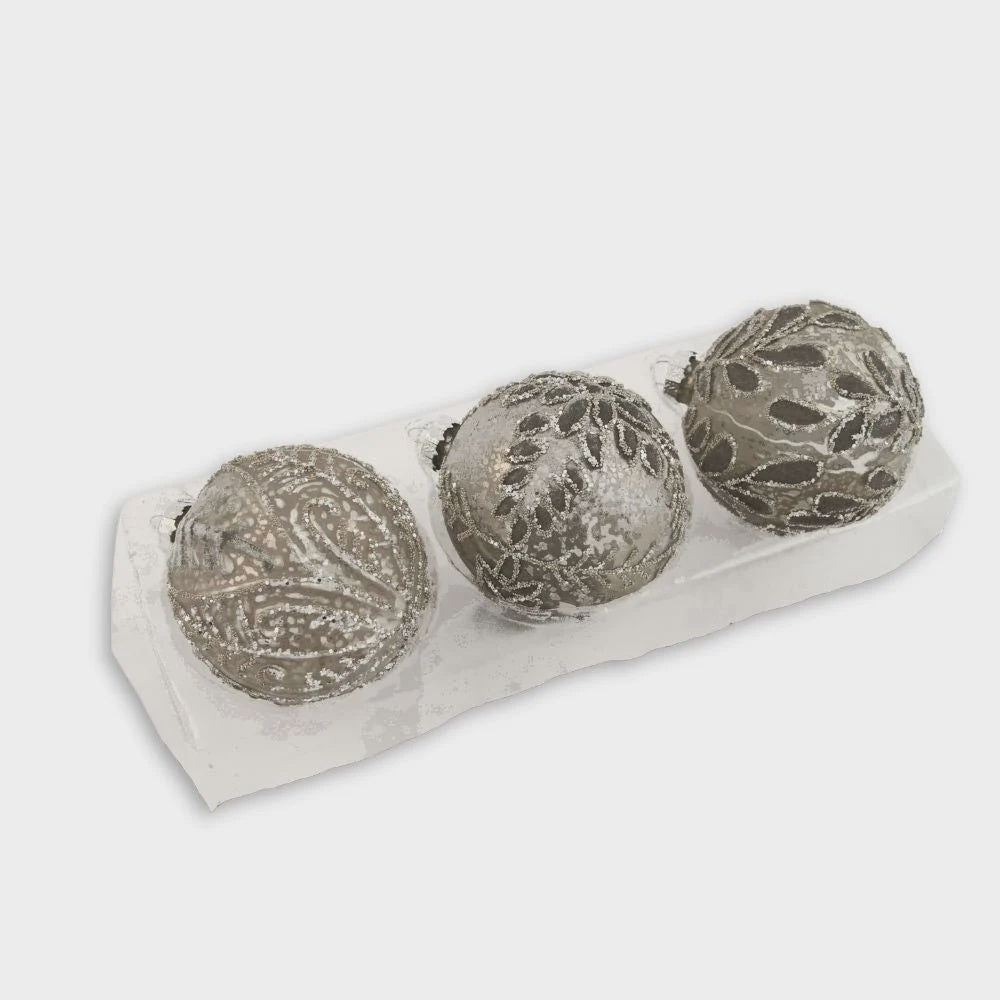 Buy Mercury Glass Bauble, Pack of 3 by Swing - at White Doors & Co