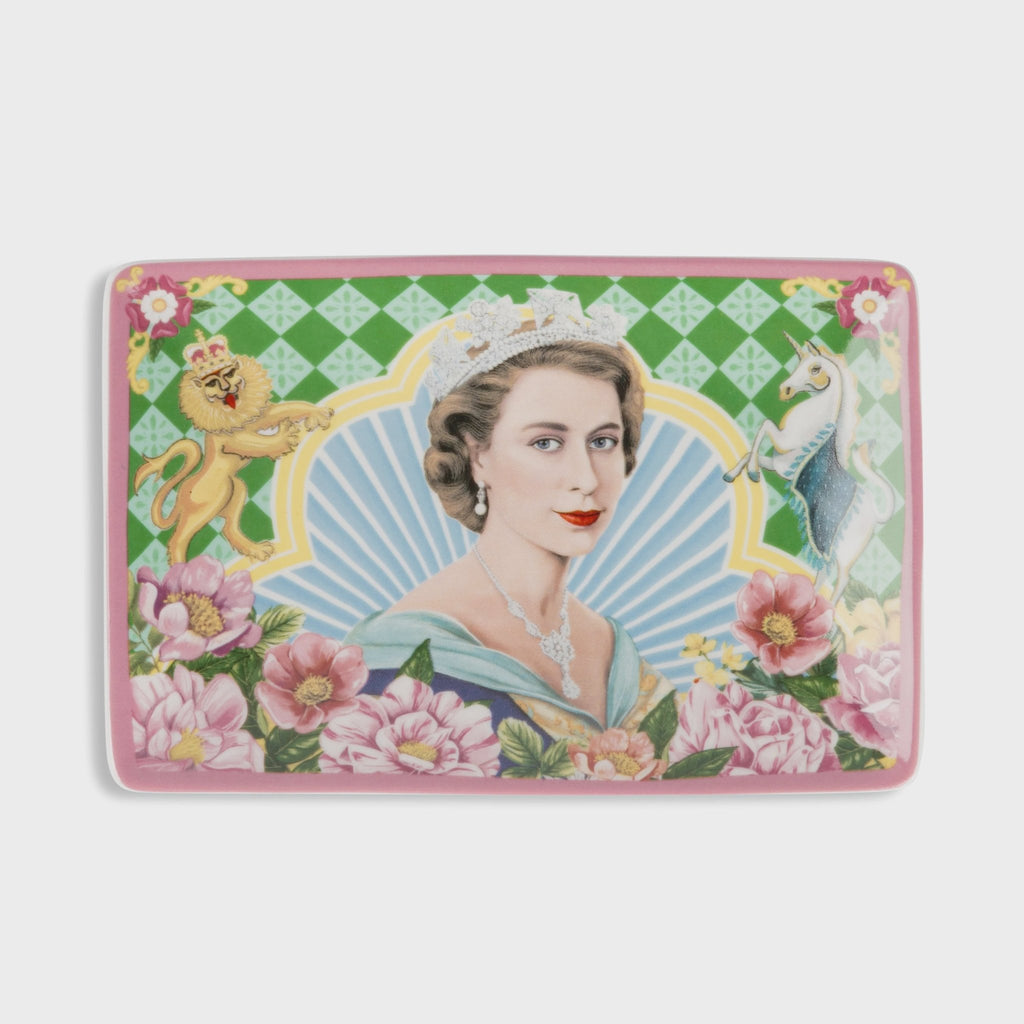 Buy Rectangle Trinket Tray Her Majesty The Queen by La La Land - at White Doors & Co