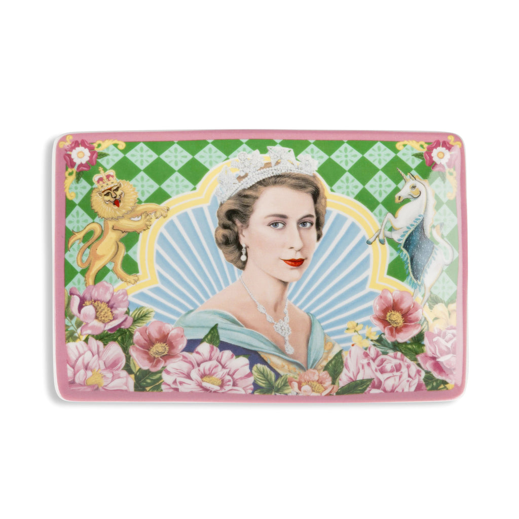 Buy Rectangle Trinket Tray Her Majesty The Queen by La La Land - at White Doors & Co