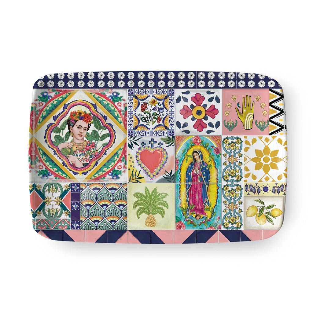 Buy Rectangle Trinket Tray Mexican Dream Tiles by La La Land - at White Doors & Co