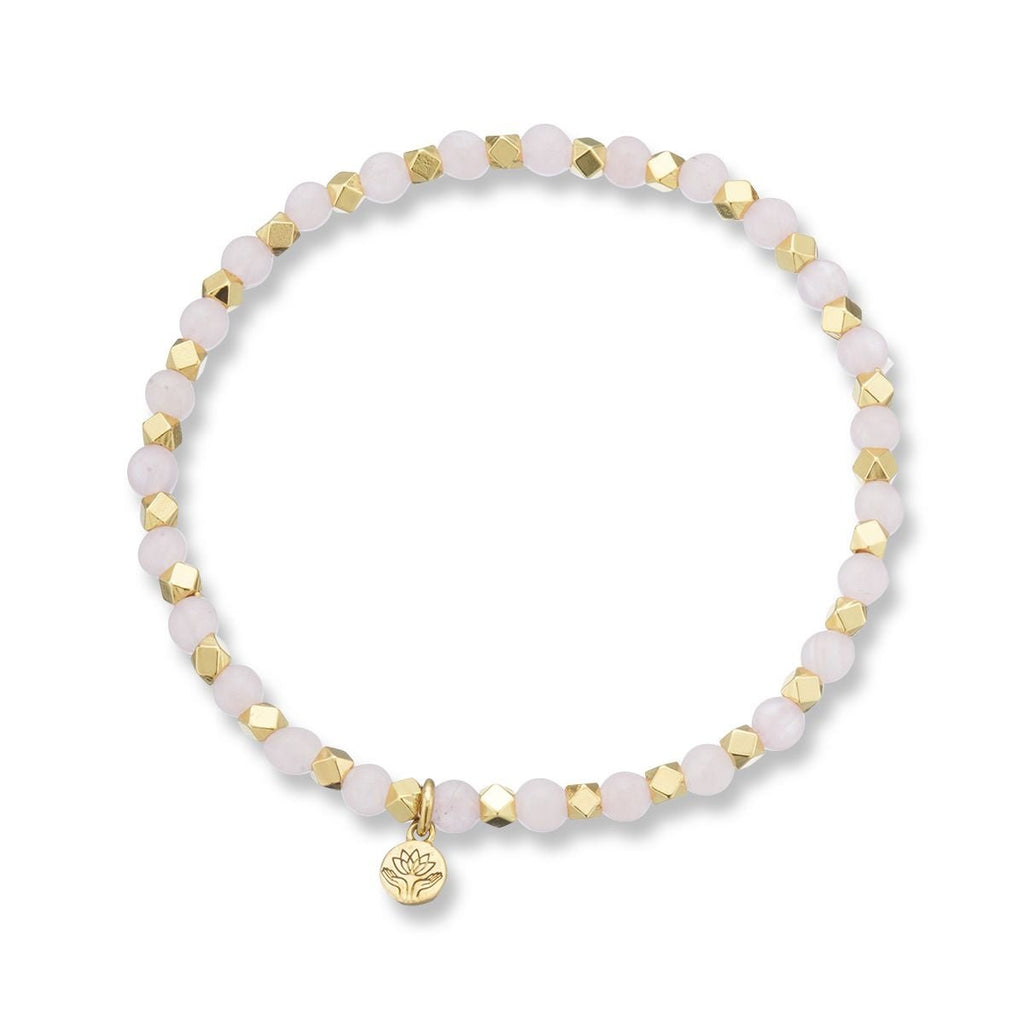 Buy Rose Quartz Aura of Gold Gem Bracelet by Palas - at White Doors & Co