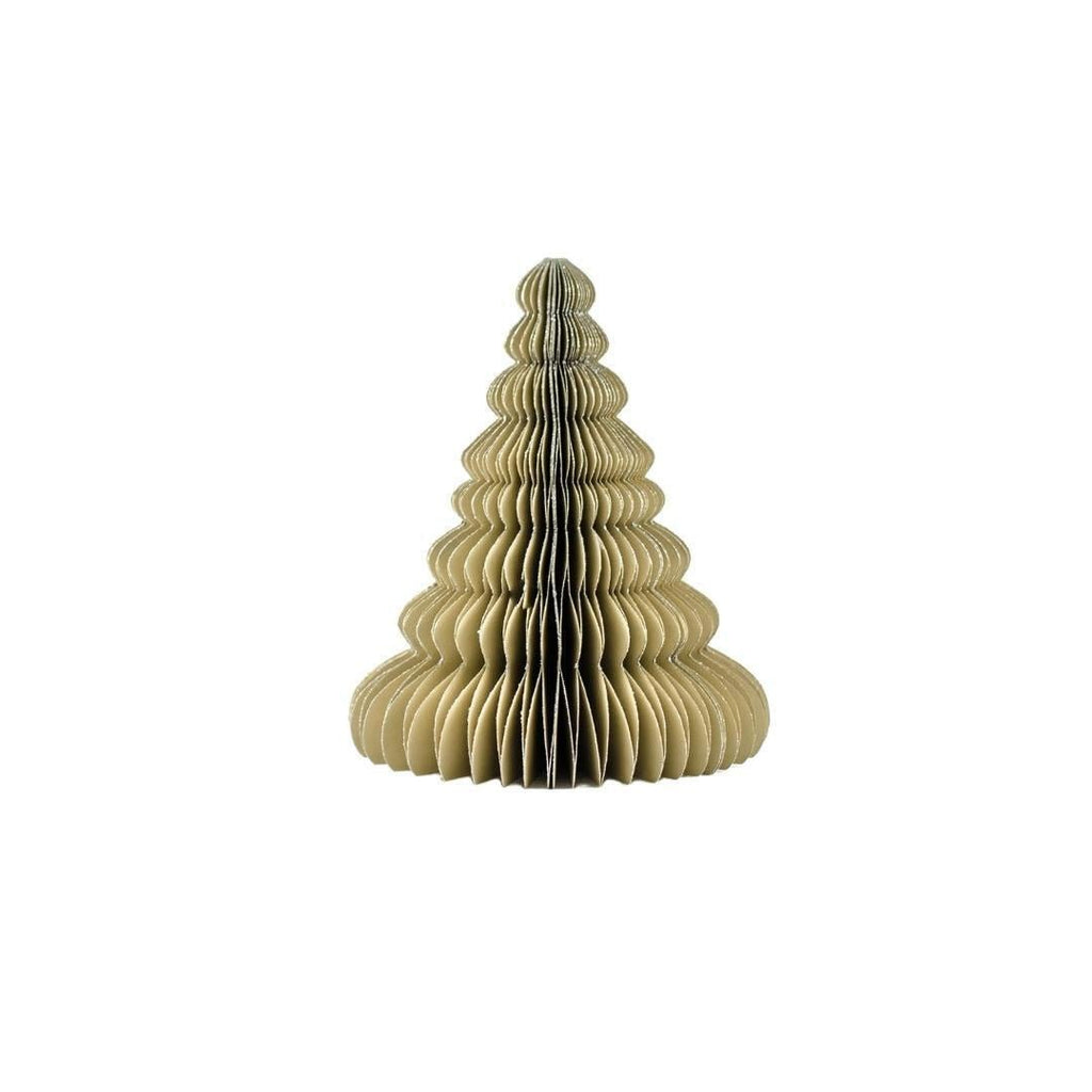 Buy Tree Standing Ornament Linen with Silver Glitter Edge 15cm by Nordic Rooms - at White Doors & Co