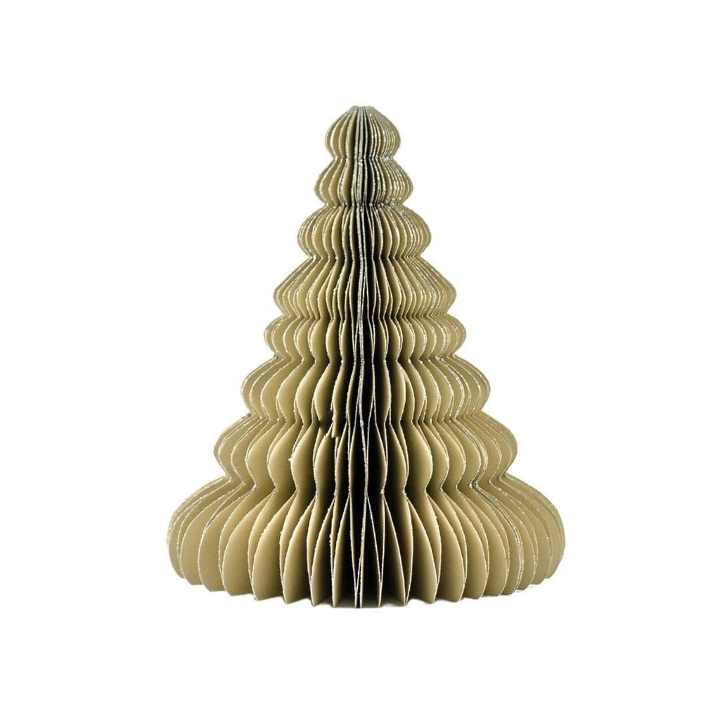 Buy Tree Standing Ornament Linen with Silver Glitter Edge 20cm by Nordic Rooms - at White Doors & Co