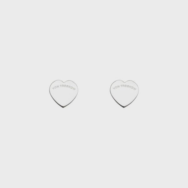 Buy VT Flat Heart Studs by Von Treskow - at White Doors & Co